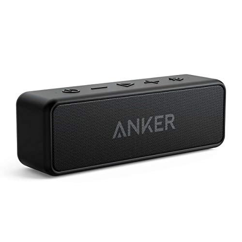 Altavoz Bluetooth Potente Anker SoundCore 2, batería de 24 horas, protección contra el agua IPX7, graves enormes con dos controladores de graves