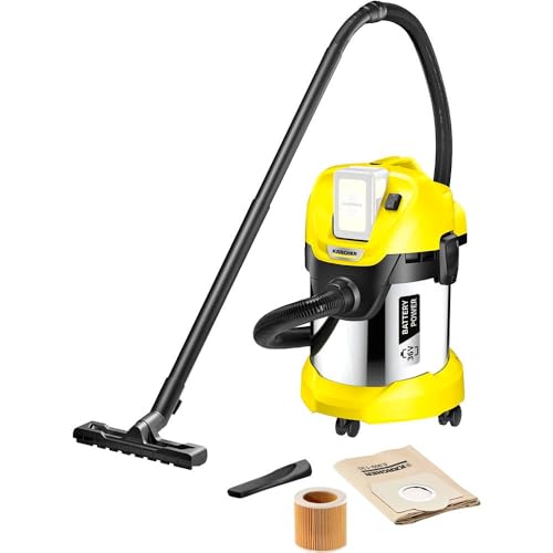 OFERTÓN SUPREMO 66% DESCUENTO Kärcher 36 V Aspirador multiuso WD 3 Battery Premium, aspiración en seco y húmedo, filtro de cartucho, manguera: 2 m, capacidad: 17 l, potencia: 300 W, compatible con batería 36 V, batería no incl.