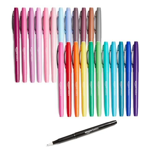 Amazon Basics Rotuladores de punta de fieltro, colores surtidos, paquete de 24