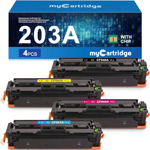 myCartridge Compatible con HP 203A con HP 203x CF540A para HP Color Laserjet Pro MFP M254dw M254nw M281fdw M281fdn M280nw (Negro/Cian/Amarillo/Magenta)