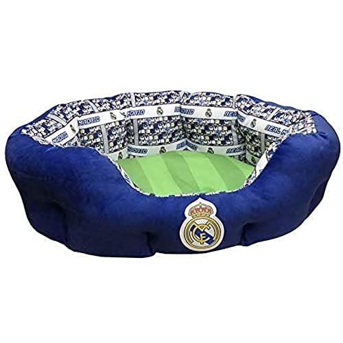 41% DESCUENTO REAL MADRID CF Cama para Mascotas, Tipo Cesto, Talla S, Poliéster, Color Azul y Blanco, Producto Oficial (CyP Brands)