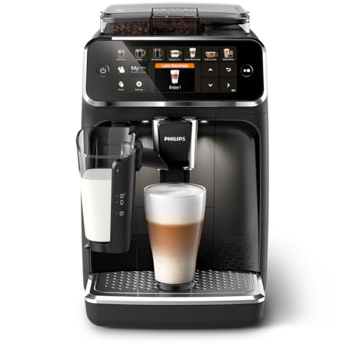 36% DESCUENTO PHILIPS Serie 5400 Cafetera Superautomática   Sistema de Leche LatteGo, 12 Variedades de Café, Pantalla Intuitiva, 4 Perfiles de Usuario, Negro (EP5441/50)