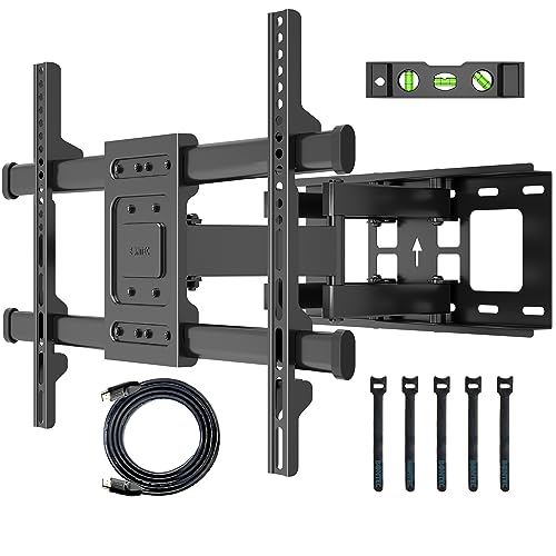 BONTEC Soporte TV Pared para Pantallas de 32 80 Pulgadas Plana & Curva LED LCD, Soporte Pared TV de Articulado Inclinable y Giratorio, Resistentes hasta 60 kg, VESA Máx 600×400 mm