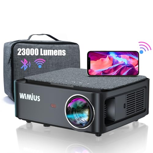 38% DESCUENTO Proyector WiFi Bluetooth Full HD 1080P 4K Soporte, 25000 Lúmenes WiMiUS Proyector WiFi Bluetooth 1080P Nativo Ajuste Digital 4P/4D Función Zoom Proyector WiFi Cine en Casa para PPT,PS5,TV Stick