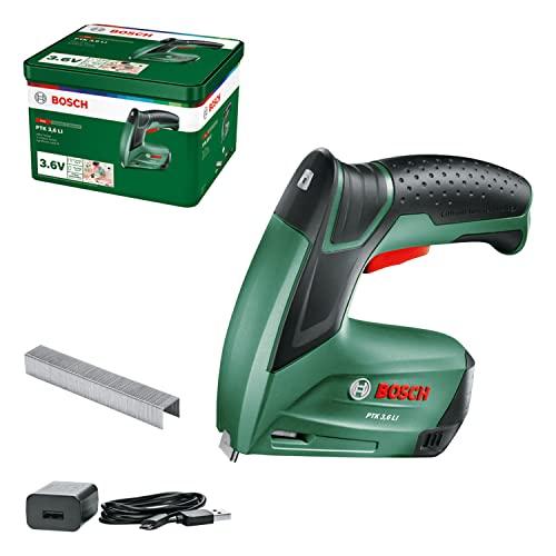 30% DESCUENTO Bosch Grapadora a batería PTK 3.6 LI (batería integrada, 3.6 V, 30 impactos/min, en caja de metal)