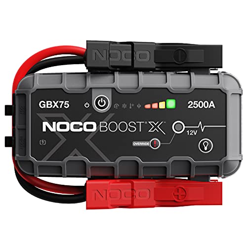 22% DESCUENTO NOCO Boost X GBX75, Arrancador de Batería de Coche 2500A, Booster de Bateria Portátil y Cables de Arranque Profesionales para Motores de Gasolina de hasta 8,5 litros y Diésel de 6,5 litros