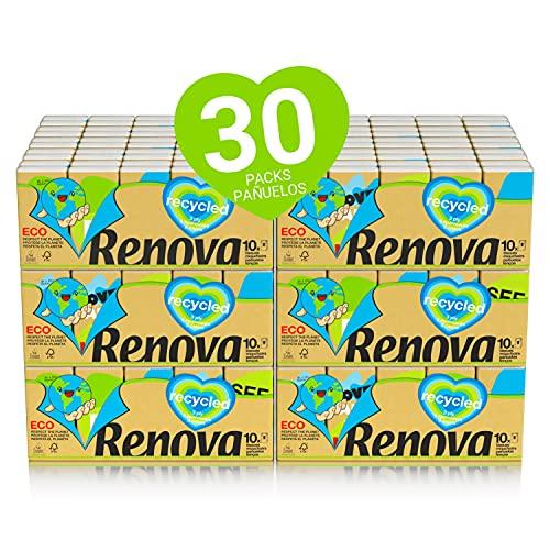 Renova Pañuelos de Bolsillo Renova Recycled | 300 paquetes (300 x 9 pañuelos) | 100% Reciclado con Ecolabel y FSC