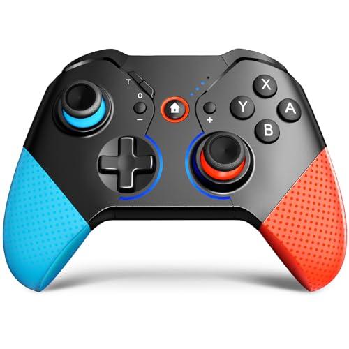 ISENPENK Mando para Switch, Wireless Pro Switch Controller con Función de Despertador, Bluetooth Gamepad Mandos a Distancia con Macro/Turbo/Gyro Axis/Dual Shock/RGB Light 【Nuevo 2022】
