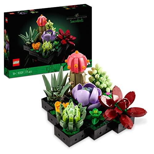 LEGO Botanical Suculentas Maqueta de 9 Plantas Artificiales para Construir, Decoración para Casa, Manualidades para Adultos, Regalo Romántico para Mujeres y Hombres en San Valentín 10309
