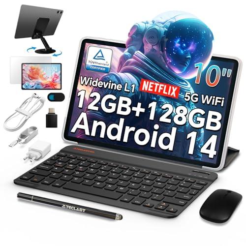 TECLAST P30T Android 14 Tablet 10.1 Pulgadas, 12GB RAM+128GB ROM(TF 4TB), 2Ghz Octa Core T606, Widevine L1/GPS/BT5/6000mAh, Tablet con Teclado+Lápiz+Funda+3.5mm Auriculares, Tablet 10 Accesorios 2025