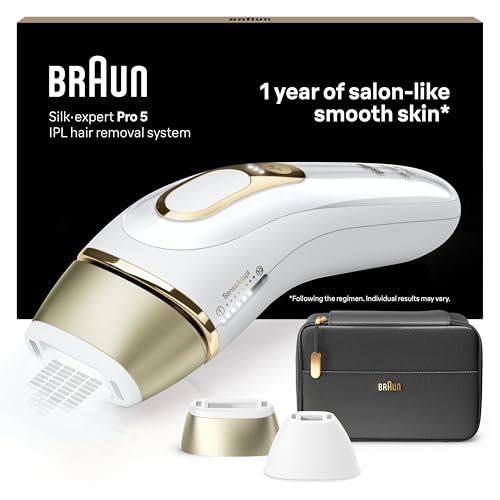 38% DESCUENTO Braun Silk expert Pro 5 Depiladora Mujer/Hombre Luz Pulsada IPL, Cabezal de Precisión y Funda, Alternativa a la Depilación Láser en Casa, PL 5140, Última Generación, Blanca