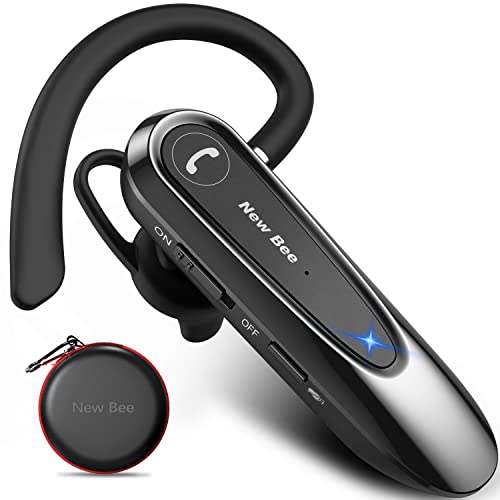 36% DESCUENTO New Bee Auriculares Manos Libres con Doble Micrófono V5.0 Auricular Bluetooth con 20 Horas de Tiempo de Conversación Mic Mute Conexión de Dos Dispositivos para iPhone, Android y PC