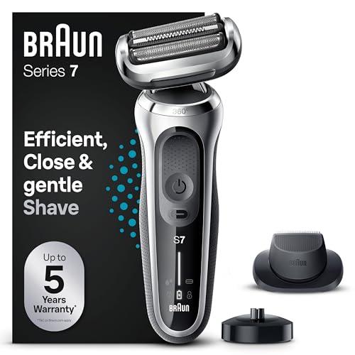 36% DESCUENTO Braun Series 7 Afeitadora Eléctrica Hombre, Máquina de Afeitar Barba con Accesorio de Recortadora de Precisión, Base de Carga, uso en Seco y en Mojado, Recargable, Inalámbrica, 71 S4200cs, Plata