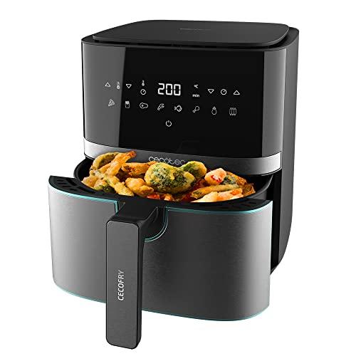 45% DESCUENTO Cecotec Freidora sin Aceite de 5,5 L de Aire Caliente Cecofry Full InoxBlack 5500 Pro. 1700 W, Dietética y Digital, Panel Táctil, Acabados en Acero Inox, Tecnología PerfectCook, Termostato, 8 Modos