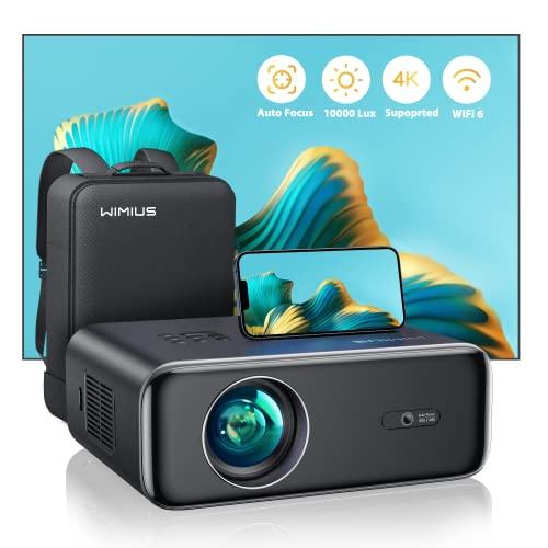 29% DESCUENTO 【Auto Focus/Keystone】Proyector 4K WiFi Bluetooth 28000 Lúmenes Full HD 1080P, WiMiUS Proyector 4K Soporte Zoom 50% Proyector Portátil WiFi6 Cine en Casa/Exterior Para Teléfono/TV Stick/PS5 HDMI USB