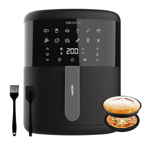 49% DESCUENTO Cecotec Freidora de Aire de 6L sin Aceite con Accesorios Cecofry Bombastik 6000 Full, Air Fryer. 1700W, Tecnología PerfectCook, Regulación de Temperatura y Tiempo, Control Táctil, 12 Modos, Negro