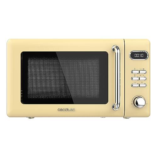 46% DESCUENTO Cecotec Microondas Digital con Grill de 20 L Proclean 5110 Retro Yellow. 700 W en 5 Niveles, Temporizador hasta 60 mins, 8 Programas y Modo Descongelación, Diseño Vintage en Amarillo
