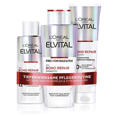 44% DESCUENTO L’Oréal Paris Elvital Bond Repair Kit de reparación de cabello con pre champú, champú y acondicionador, paquete de protección para menos rotura y más brillo, con complejo de reparación de bonos y