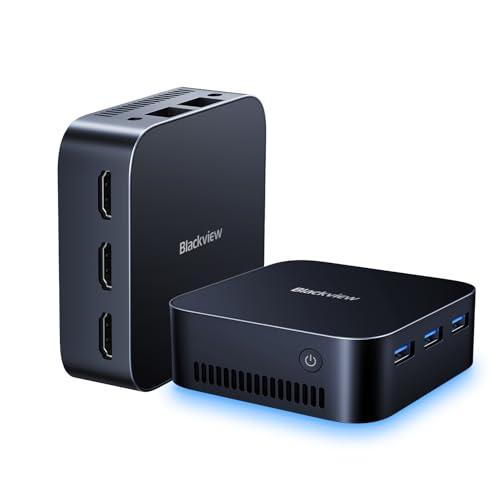 Blackview MP80 Mini PC Intel 12th N97 (hasta 3,6 GHz), 16GB LPDDR5 512GB M.2 SSD Mini Ordenador de Escritorio, Compatible con LAN Dual, 3*HDMI, USB 3.0, WiFi 2.4/5G, 4K UHD