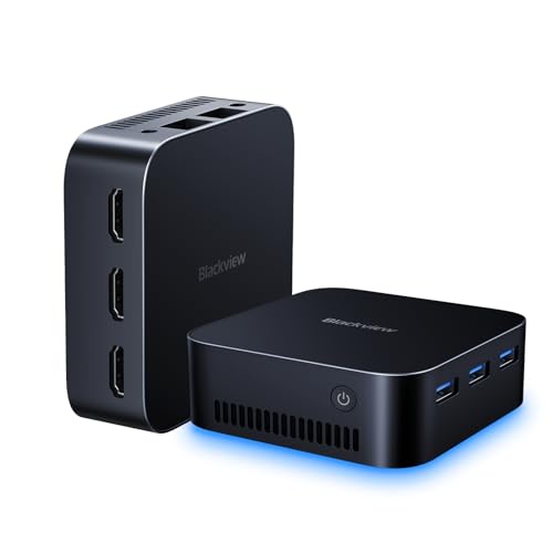 Blackview MP80 Mini PC Intel 12th N97 (hasta 3,6 GHz), 16GB LPDDR5 512GB M.2 SSD Mini Ordenador de Escritorio, Compatible con LAN Dual, 3*HDMI, USB 3.0, WiFi 2.4/5G, 4K UHD