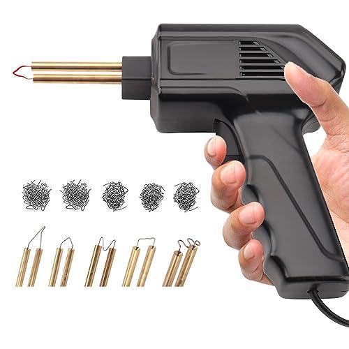 Soldador de Plástico con Grapas,70W Calentamiento Rápido de 3S,Grapadora Plástico Caliente de Parachoques de Coche con 205 Pcs 5 Tipos Grapas,Herramienta de Reparación de Soldador Parachoques