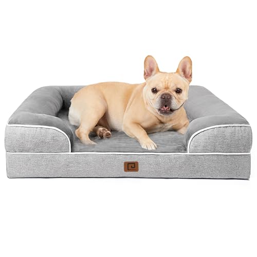 22% DESCUENTO EHEYCIGA Cama Perro Grande 89x56x16cm, Colchon Perro Grandes Impermeable Lavable con Espuma Viscoelástica, Sofá Perro Desmontable, Gris