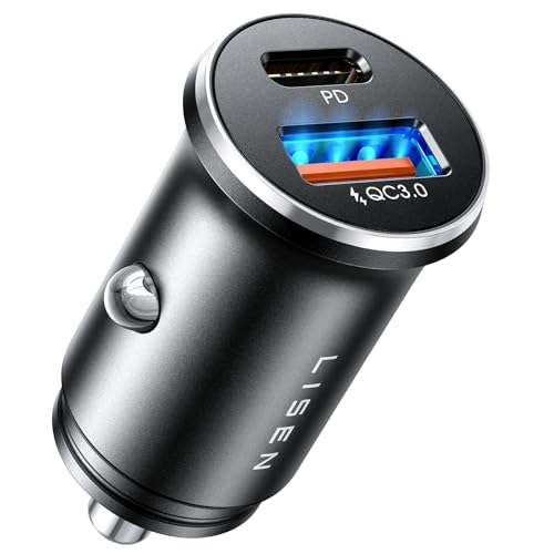 25% DESCUENTO LISEN Cargador Coche Carga Rapida USB C 36W+USB A 18W Cargador Mechero USB Movil Coche Accesorios Adaptador Toma USB de 12V Metal para iPhone 16 15 13 12 Pro MAX Samsung S24 S23 A15 Xiaomi Huawei iPad