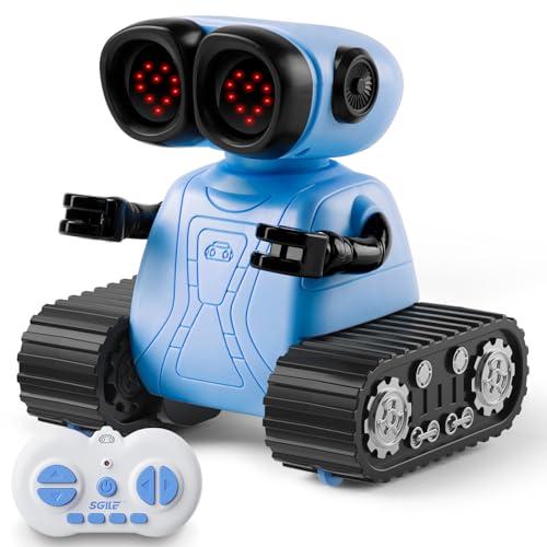 60% DESCUENTO SGILE Robot Interactivo con Control Remoto Emocional, Robot con Tipos de Expresiones Faciales, Ojos LED y Música, Camina y Canta, Juguetes para Niños y Niñas para Cumpleaños de 3 4 5 6 7 Años, Azul