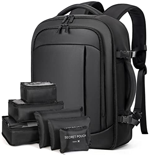 Lekespring Mochila de Viaje para Cabina de Avión 40x20x25 (20L), con Compartimento Húmedo y 6 Bolsas Organizadoras Negocios y Escuela Negro