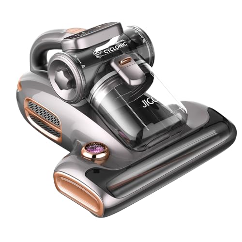 46% DESCUENTO JIGOO T600 Aspiradora Antiacaros para Colchones con Luz UV y Vibración, 700W 15kpa Elimina 99.9%, Pantalla LED, 5s Colector de Polvo de Calentamiento Rápido,Diseño Silencioso 72dB sin Ruido