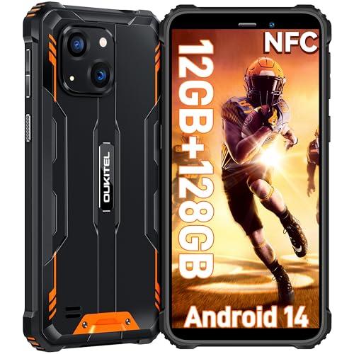 21% DESCUENTO OUKITEL WP32 Movil Irrompible   12GB+128GB (1TB Ampliable) Móvil Rugerizado, 6.0» HD+ Pulgadas, Batería 6300mAh Smartphone Resistente Android 14, 20MP+5MP, Face ID, Dual 4G SIM/NFC/OTG, Naranja