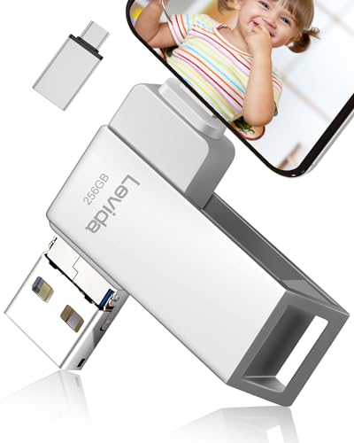 PenDrive Memoria USB de 256GB por Smartphone 4 en 1 Pen Drive 3.0 Photo Stick Flash Drive USB Memory Stick Foto Stick Android OTG Tablet PC Mac Ordenador portátil Plata