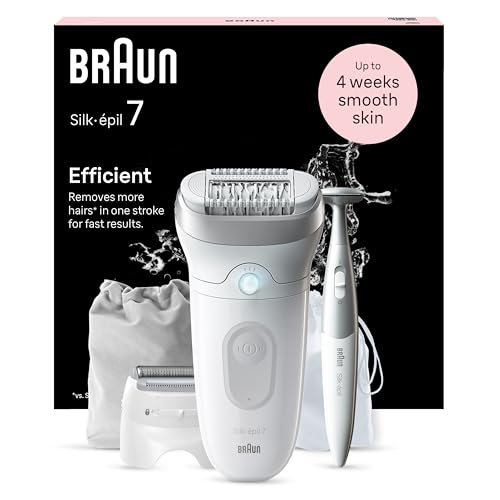 35% DESCUENTO Braun Silk épil 7, Depiladora Eléctrica Para Una Eliminación Del Vello Fácil, Piel Suave Duradera, 7 241, Blanca/Plateada