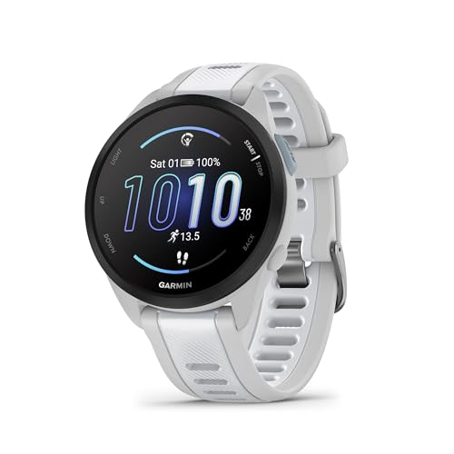 28% DESCUENTO Garmin Forerunner 165 Reloj Inteligente para Correr con GPS, Pantalla Táctil AMOLED, Métricas Optimizadas, Planes de Entrenamiento, Garmin Pay, Autonomía de 11 Días, Blanco