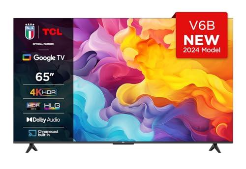 41% DESCUENTO TCL 65V6B 65″ 4K Ultra HD, HDR TV, Smart TV Powered by Google TV (Dolby Audio, Motion Clarity, Control por Voz, Compatible con Google Assistant, Chromecast Integrado)
