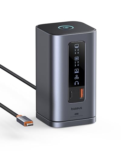 29% DESCUENTO Baseus Docking Station, Serie Spacemate 11 en 1 Estación de Acoplamiento 3 Monitores con 2*HDMI 1*DP 4K@60Hz, 3*USB A/C 10Gbps, Ethernet 1 Gbps, 100W PD, HUB USB C para Laptop DELL/HP/Mac/Lenovo/Acer