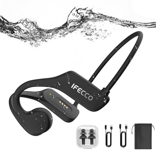 40% DESCUENTO IFECCO Auriculares Conducción Osea Natacion IP68 Resistente al Agua Auriculares para Nadar Inalámbricos,Auriculares Abiertos con Micrófono con 32G Mp3 para Natacion Correr Ciclismo