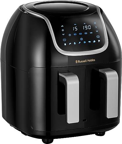 35% DESCUENTO Russell Hobbs Freidora de Aire 8,5 l Doble, Freidora sin Aceite, Dos Cestillos Regulables por Separado, Dietética, Cocción Sincronizable, 8 Programas, Táctil, Digital, hasta 200º C, 27290 56S