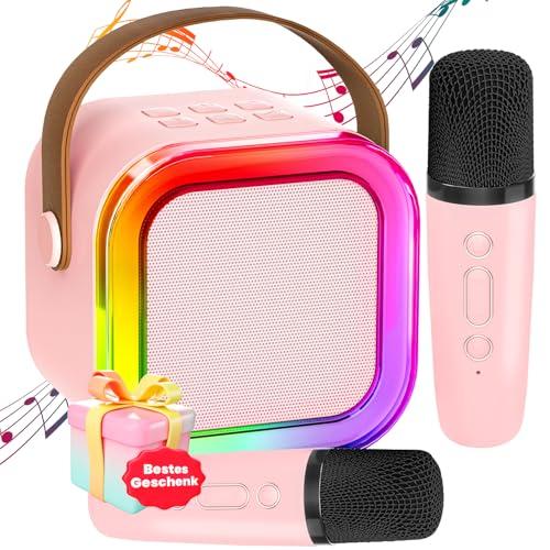 Wowstar Máquina Karaoke con 2 micrófonos para niños: Karaoke para niños con micrófono Sistema Karaoke con 2 micrófonos Mini Karaoke Set Karaoke Box Regalos para niñas, niños
