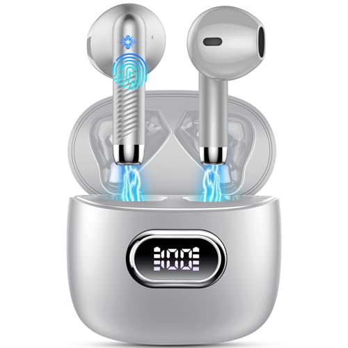 60% DESCUENTO Auriculares Inalambricos, Auriculares Bluetooth 5.3 HiFi Estéreo, 42H Cascos Inalambricos Bluetooth con 4 HD Mic,2024 Audifonos Inalambricos Cancelacion de Ruido ENC/Pantalla LED/IP7 Impermeable/USB C