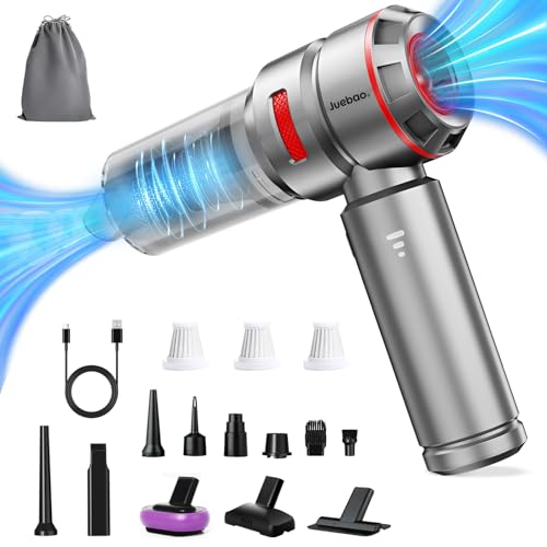 Aspiradora de Mano Aspirador Coche Potente: 16000PA Escoba de Aspiradora Sin Cable 6000mAh USB Recargable Mini Aspiradoras con 3 Filtro Inalámbrica Aspiradores Portatil para Pelo Mascotas Casa