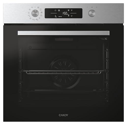 Candy C Bake 800 CA6 NP5B3EHTX, Horno Multifunción, 78L, WIFI, 2 Bandejas 1 Rejilla, Limpieza Hidrolítica, Convección+Ventilador Snapfix, 12 Funciones, Mandos Push&Pull, Puerta 2 Cristales, Negro Inox
