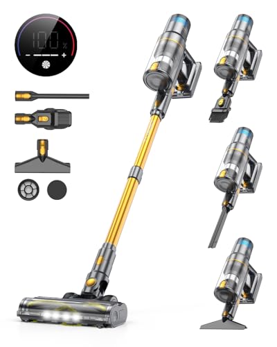 aonus A9S Aspiradora sin Cable, 45000Pa/580W/70Mins Aspirador Escoba sin Cable Potente, Modo Automático, Pantalla Táctil LED, Cepillo Antienredos,Adecuado para Suelos/Alfombras/Pelo de Animales
