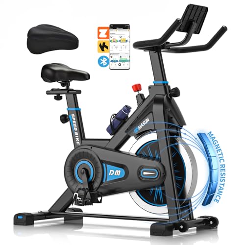 28% DESCUENTO Bicicleta Estatica, Bici Estatica DMASUN Compatible con APP, Resistencia Magnética, Cojín de Asiento Cómodo, Ejercicio Silencioso, Capacidad 160 kg (Funda Sillin Bicicleta Estatica Incluida)