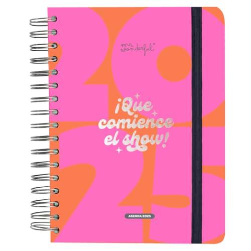 DESCUENTAZO 50% DESCUENTO Mr. Wonderful Agenda Wonder 2025 Diaria ¡Que comience el show! Incluye 8 Hojas de Pegatinas y Bloc de Notas Adhesivas con Formas