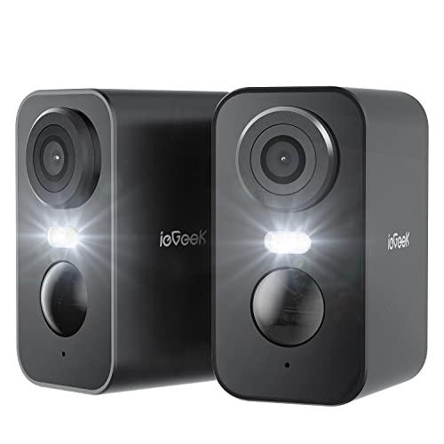 34% DESCUENTO ieGeek 2K Camara Vigilancia WiFi Exterior/Interior sin Cables, Cámara de Vigilancia con Batería Recargable, 10M Visión Nocturna Colorida, Detección de Movimiento PIR, Audio de 2 Vias (2 Piezas)