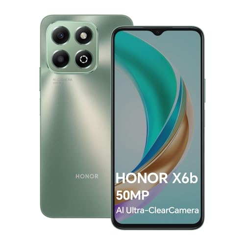 HONOR X6b Smartphone 4GB 128GB, 5200mAh Batería, 50MP Cámara, 6.56″ 90Hz TFTLCD, Android 14, Dual Sim, NFC, Verde