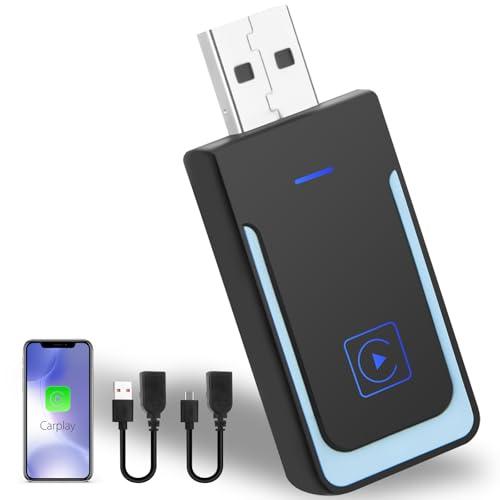20% DESCUENTO Adaptador inalámbrico Carplay y Android Auto 2 en 1 Convierte cableado a inalámbrico Plug&Play Apto para Coche con Carplay/AA con Cable con iOS 12+ o Android 11+