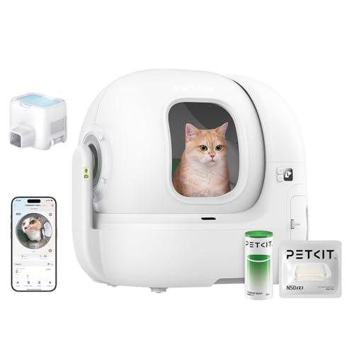 PETKIT PUROBOT MAX Pro Arenero Gatos Autolimpiable, Cámara AI, Arenero Autolimpiable para Gatos, 2,4 G y 5 G WiFi, App Control, Seguimiento Sanitario, Eliminación de Olores, 76L, para Varios Gatos