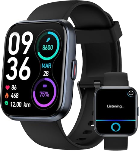 Reloj Inteligente Hombre Mujer con Llamadas,1.8″ Smartwatch Mujer Alexa Incorporada,110+ Modos Deportivos,Pulsera Actividad Pulsómetro/Monitor de Sueño/Podómetro,IP68 Reloj Deportivo para Android iOS